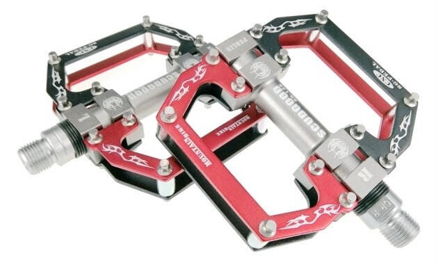 

Педали велосипедные алюминиевые MTB BC-PD207 на промподшипниках (черно-красный)