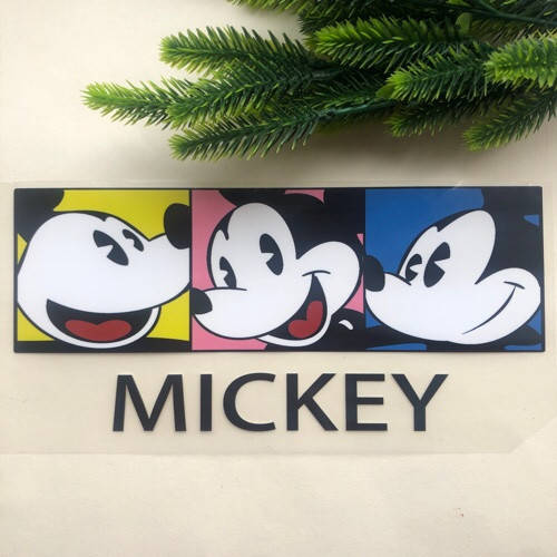 

Термоаппликация-накатка, наклейка на одежду MICKEY 22х10 см, Разные цвета