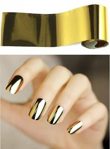 

Фольга для дизайна ногтей золото 1 метр