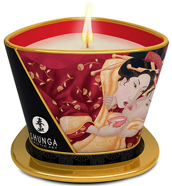 Масажне масло свічка MASSAGE CANDLE SPARKLING STRAWBERRY WINE, 170 мл