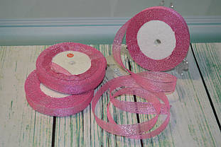 Стрічка парча, 15 мм (22метра), колір рожевий