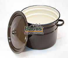 Бак емальований 20 л (d-32 см, h-27 см) з кришкою Новогоосковський посуд 2827/1