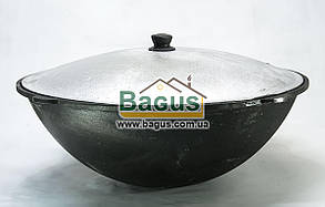 Чавунний наманганський (Узбекський) казан 22 л з алюмінієвою кришкою (d-48 см, стінка 5 мм) відшліфований, оригінал