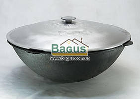 Чавунний наманганський (Узбекський) казан 30 л (d-54 см, стінка 9 мм) відшліфований, з кришкою Біол 58 см