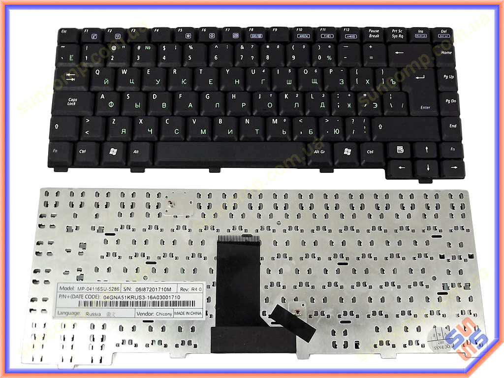 Клавиатура для ASUS A3, A3G, A3N, A6, A6T, A6J, A6R, A3000, A4000, A6000, Z91 ( RU black ). Шлейф вверх. - фото 1 - id-p331837075