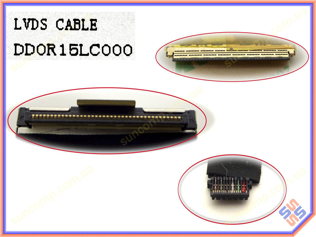 Шлейф матрицы для HP Pavilion G6, G6-1000 (DDOR15LC000, DD0R15LC040, DD0R15LC050). Черный разъем с металом на - фото 2 - id-p346808386