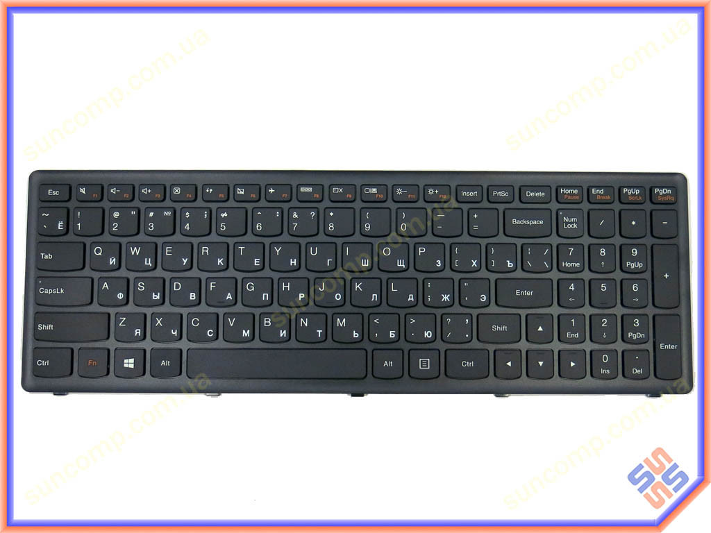 Клавиатура для LENOVO IdeaPad G500s, G505s, S500, S510p, Z510,Flex 15, 15D (RU Black с рамкой) Оригинал - фото 3 - id-p573023440