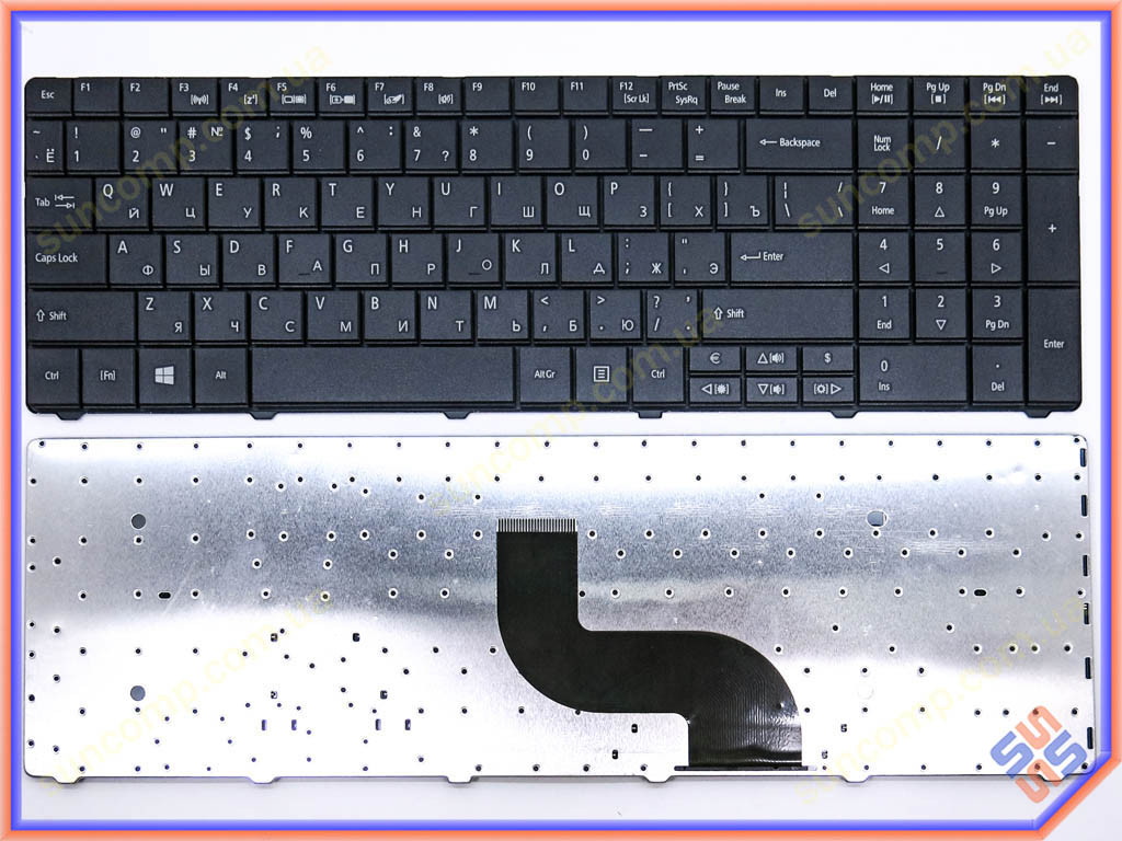 Клавіатура для ACER Aspire E1-531, E1-531G, E1-571G, E1-521, E1-531, E1-571 (RU Black матова)
