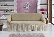 Чохол на диван з спідницею Натуральний Home Collection Evibu Туреччина