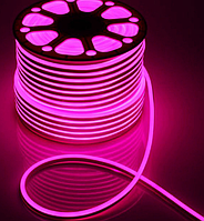 Светодиодный гибкий неон на 12v розовый(P) 6w 120Led 2835 8*16mm IP65