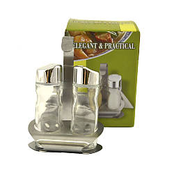 Набір Helios перець і сіль для спецій нержавіючої на підставці (6088) HD