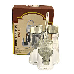 Набір спецовниц перець + сіль+ зубочистки на пластиковій підставці Helios (6084) HD