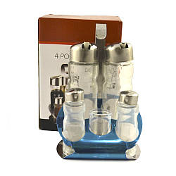 Наб. спец. 5 передм. сіль~перець~олія ~ ~ ~ ~ ~зубач на нерж.підст.кв.