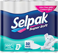 Туалетная бумага, целлюлоза, 3 слоя. Selpak Super Soft