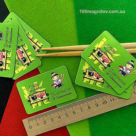 Виниловые магнитики для службы доставки суши. Размер 70х45 мм 1