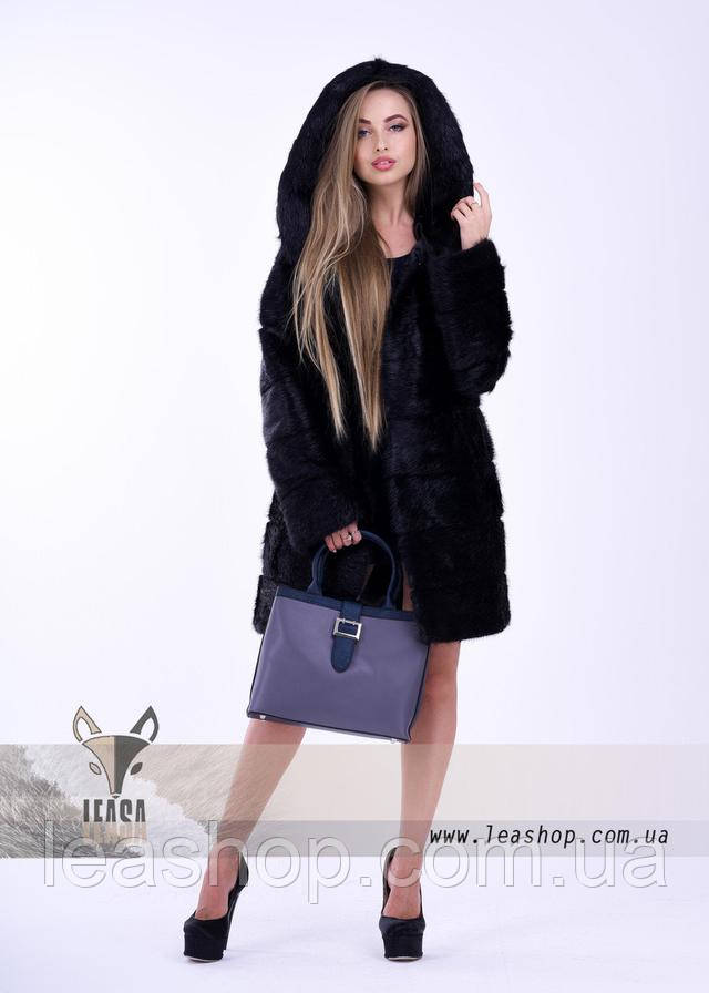 Женская шуба поперечка из нутрии