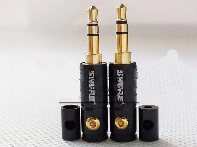 Штекер 3,5 мм стерео, Shure, метал. корпус, чорний