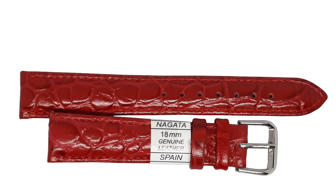 Ремінець "Nagata" 18 mm червоний