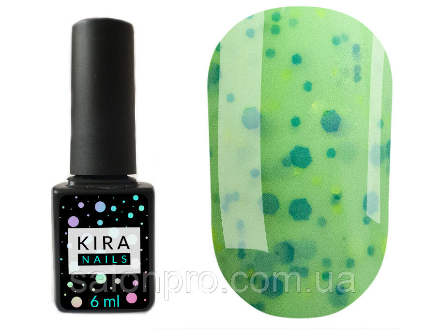 Гель-лак Kira Nails Yoghurt Boom! №006 (яблучна карамель з неоновими блискітками, йогурт), 6 мл