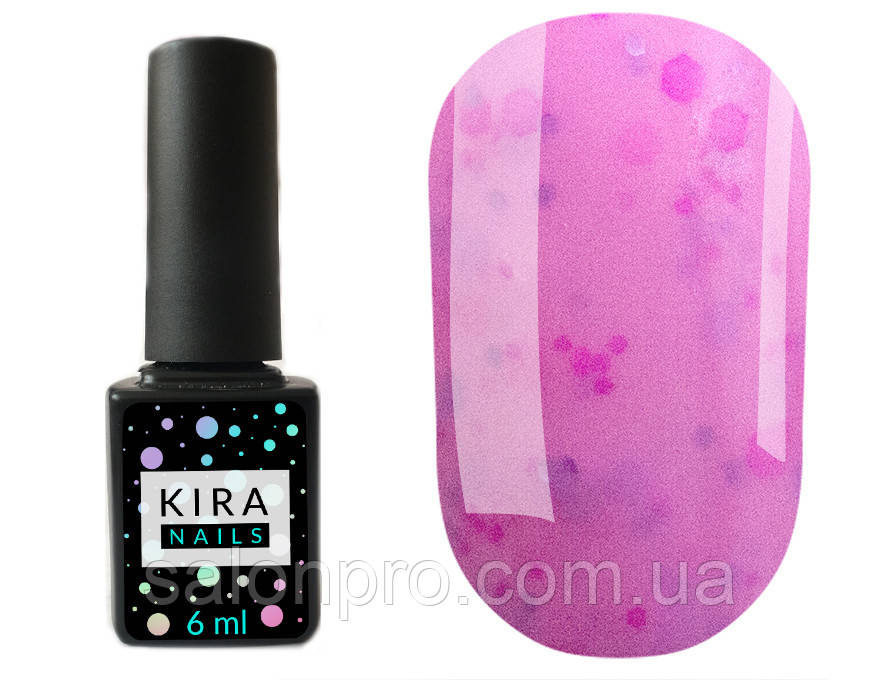 Гель-лак Kira Nails Yoghurt Boom! №011 (полуничний мус з неоновими блискітками, йогурт), 6 мл