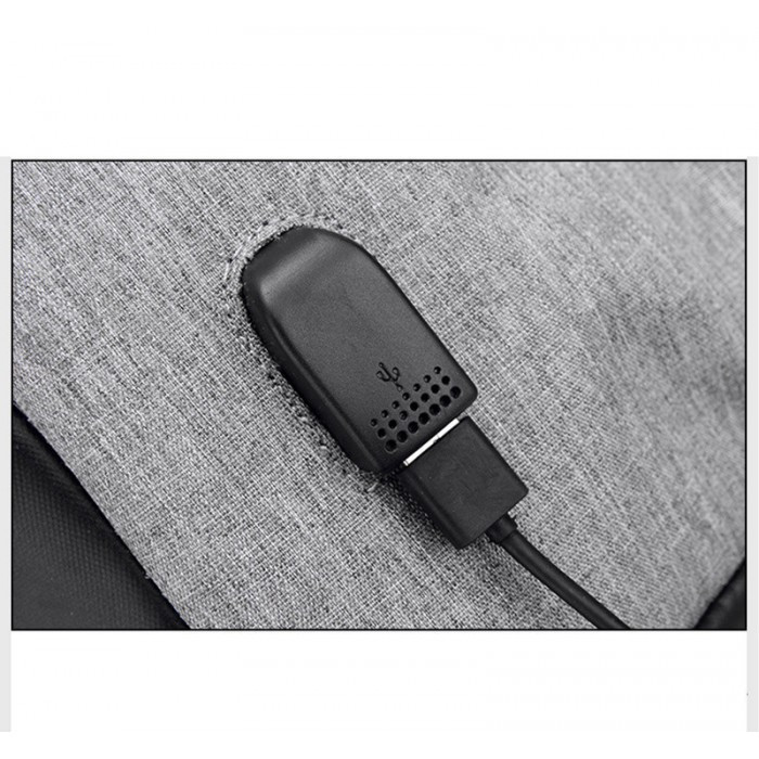 Рюкзак городской качественный антивор Bobby с USB, цвет черный + светло-серый - фото 5 - id-p1012655721