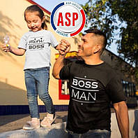 Футболки для сімейної фотосесії BOSS MAN MINI BOSS Family Look Фемілі лук мами тата і дітей від 1 року