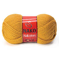 Пряжа Nako Nakolen 1808 шафран (нитки для вязания Нако Наколен) полушерсть 49% шерсть, 51% акрил
