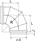 Отвод 90 градусов оцинкованный 500 ВК, фото 2