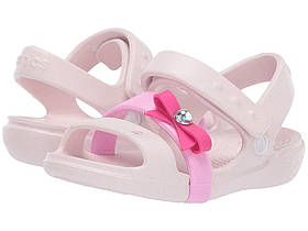 Дитячі босоніжки крокс для дівчинки оригінал Crocs Kids Keeley Charm Sandal Barely Pink С11 наш 28