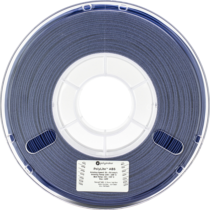 Пластик в котушці ABS PolyLite 1,75 мм, Polymaker, 1кг синій