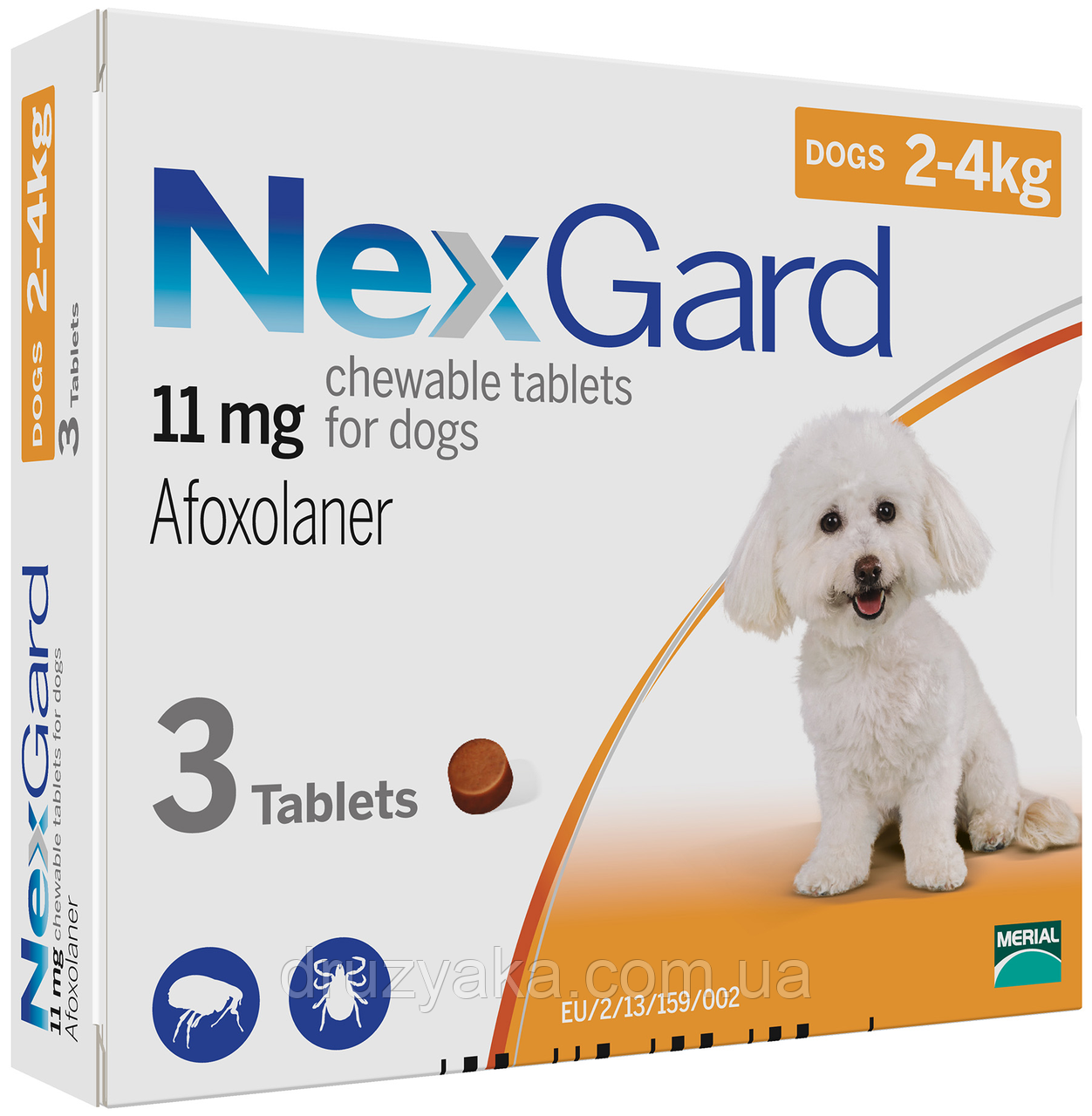 Таблетки NexGard Нексгард від бліх і кліщів для собак S, 2-4 кг, 3 табл.