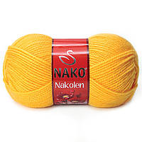 Пряжа Nako Nakolen 3052 желтый (нитки для вязания Нако Наколен) полушерсть 49% шерсть, 51% акрил