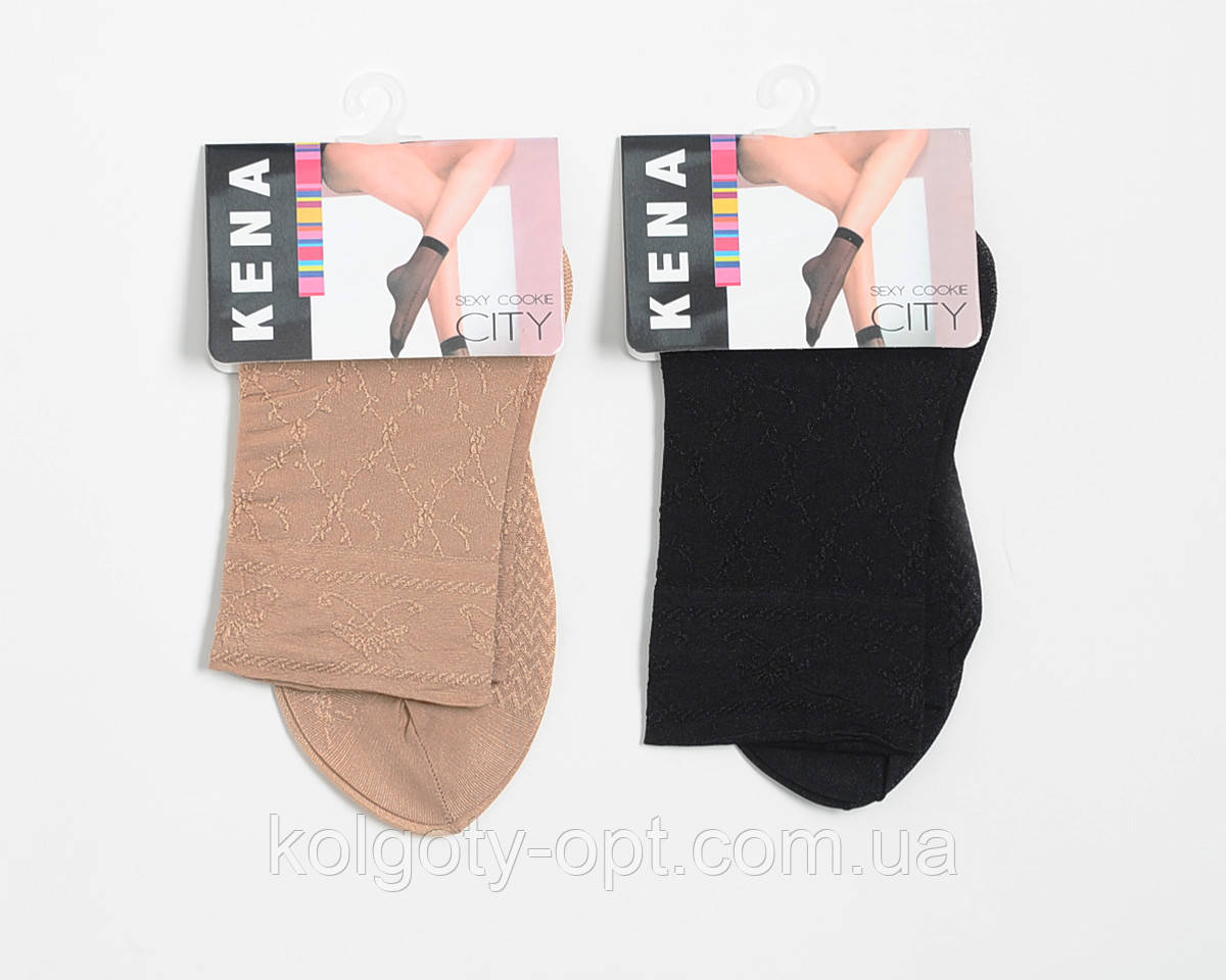Шкарпетки жіночі капронові з візерунком і п'ятою