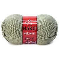 Пряжа Nako Nakolen 5054 лавровый лист (нитки для вязания Нако Наколен) полушерсть 49% шерсть, 51% акрил