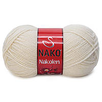 Пряжа Nako Nakolen 6383 грибной (нитки для вязания Нако Наколен) полушерсть 49% шерсть, 51% акрил
