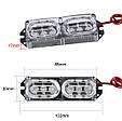 Комплект світлодіодних LED стробоскопів 2х6 (кріплення під решітку/бампер) - БІЛИЙ, фото 5