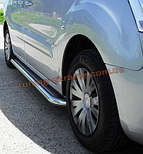 Бічні пороги майданчик c листом (нержавіючому) D60 на Hyundai IX-35 2010