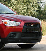 Защита переднего бампера труба одинарная D42 на Mitsubishi ASX 2010