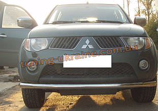 Захист переднього бампера труба одинарна D60 на Mitsubishi L200 2012+