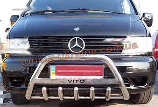 Захист переднього бампера кенгурятник з написом D60 на Mercedes Vito 1996-2003