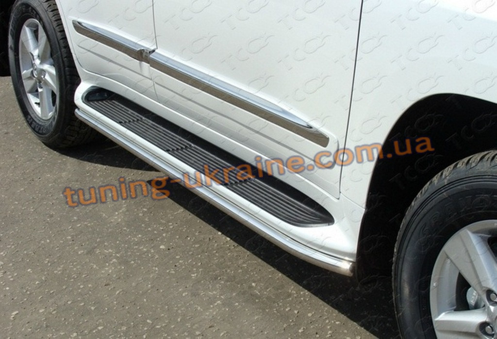 Захист штатного порогу D48 на Toyota Land Cruiser Prado 150 2009