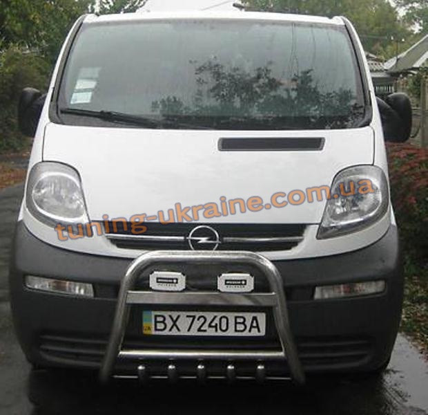 Захист переднього бампера кенгурятник високий без напису (нерж.) D60 на Renault Trafic 2002-2013