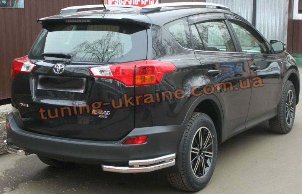 Захист заднього бампера куточки подвійні D60-42 на Toyota RAV 4 2013
