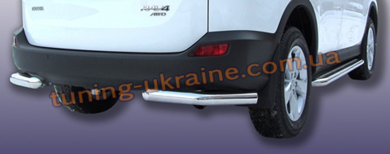 Захист заднього бампера куточки одинарні D60 на Toyota RAV 4 2013