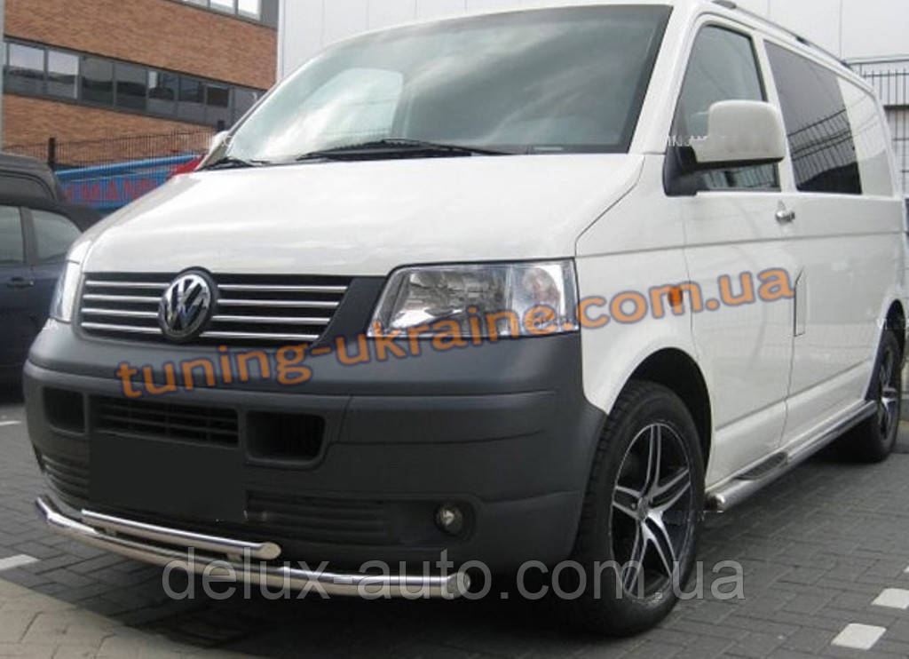 Захист переднього бампера труба подвійна D60-42 на Volkswagen T5 2010