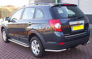 Захист заднього бампера куточки одинарні D60 на Chevrolet Captiva 2012