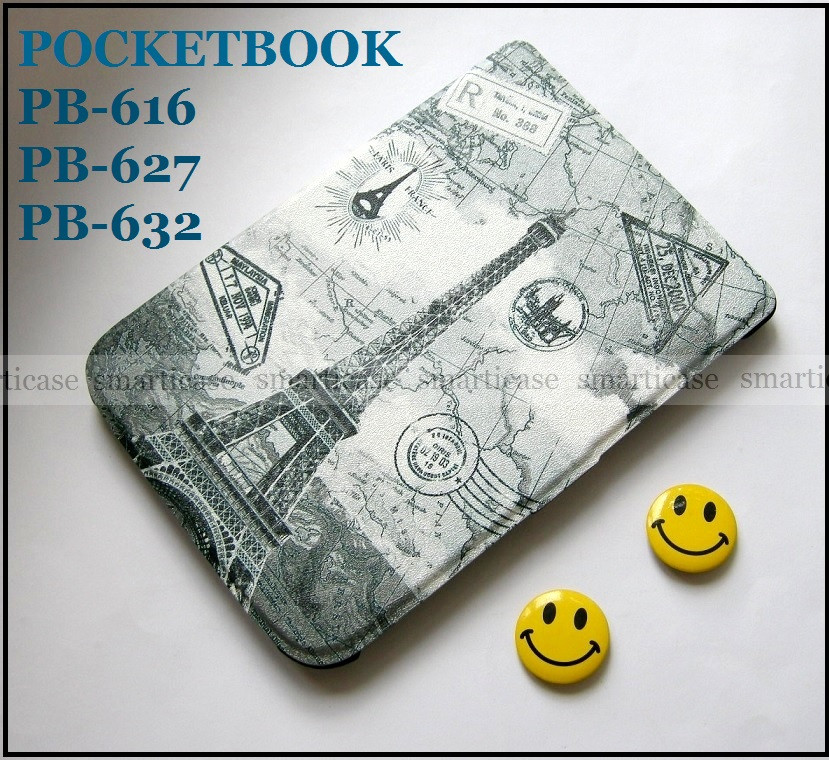 Бирюзовый чехол обложка с башней для электронной книги Pocketbook 616, 627, 632 покетбук - фото 1 - id-p1012863572
