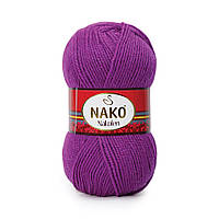 Пряжа Nako Nakolen 6637 фуксия (нитки для вязания Нако Наколен) полушерсть 49% шерсть, 51% акрил