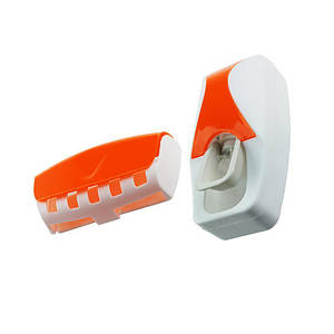 Дозатор зубної пасти з тримачем для щіток, помаранчевий