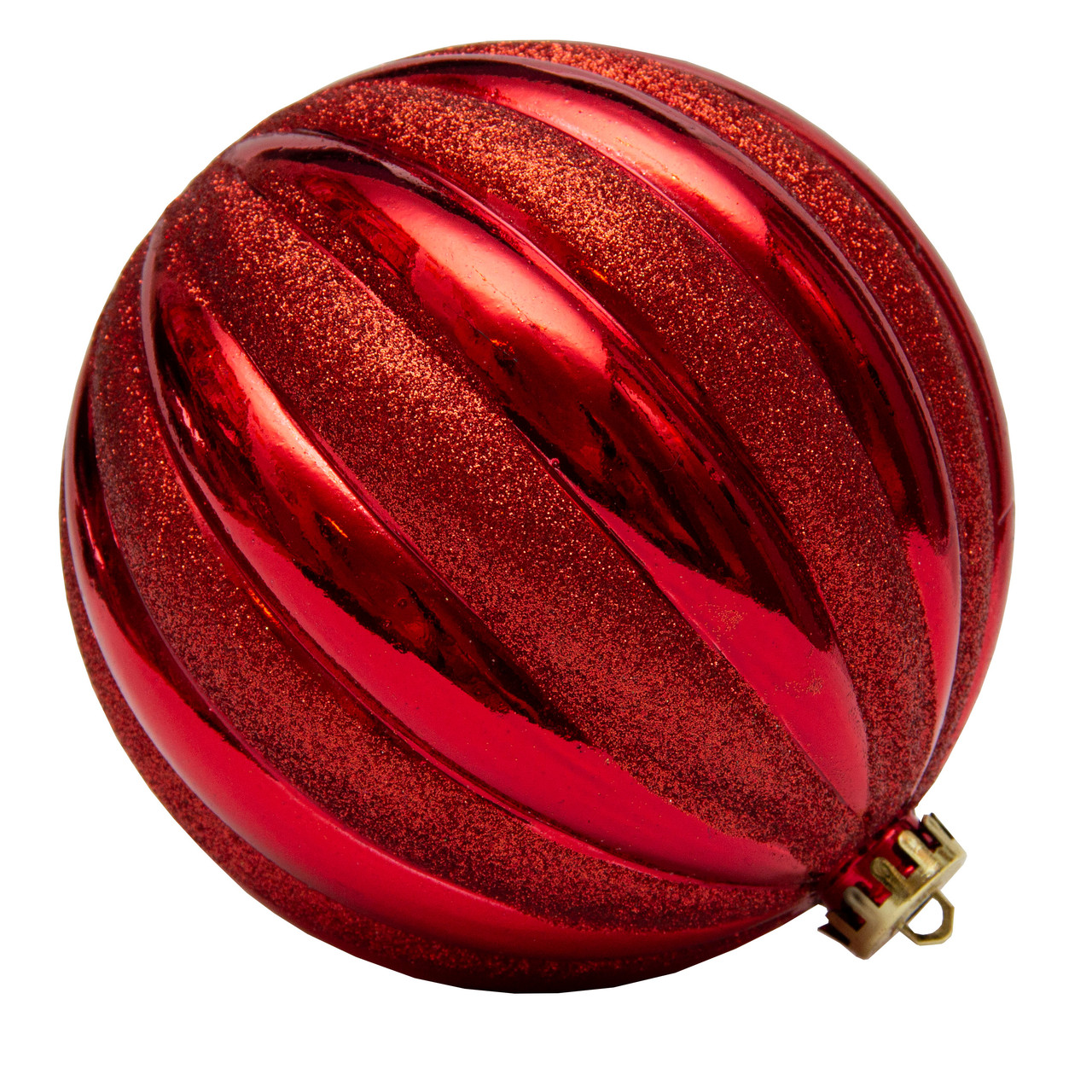 Ялинкова іграшка - куля гарбуз пластикова, D15 см, червона, пластик (030460-3), фото 1